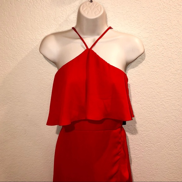 Lulus Magic in Milan Red High-Low Midi Dress - Picture 5 of 8